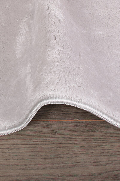 Bonny Home Relax Gray Cornered 60x100 + 50x60 cm 2-Piece Pufidik Bath Mat Set Non-Slip Washable Toilet Seat