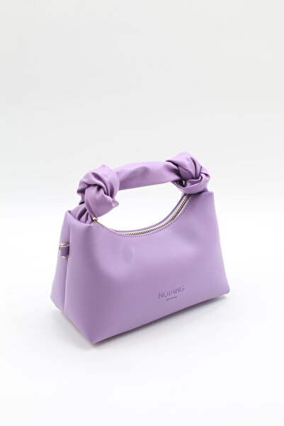 NOTHING Women's 3-Piece Chain Bag Urban Bag Knot Detailed Bag Set with Necklace Gift Lilac Fuchsia Cream