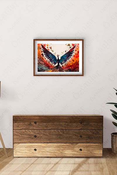 ÖZCANLAR ÇERÇEVE GULTEKIN LINE BIRDS SERIES ДИГИТАЛЕН ПЕЧАТ