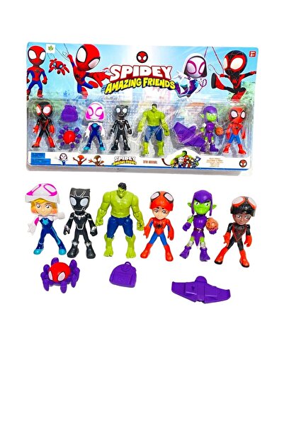 YILDIRIM OYUNCAK Spidey Amazing Friends Yeni Seri Figür Oyuncak 6lı Set 9 Parça