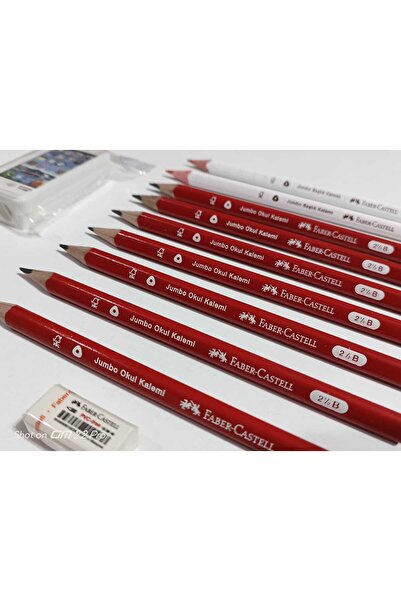 Faber Castell MY FIRST PENCIL SET JUMBO 7+2 SMALL ERASER TOTAL 11 PIECES (PEN...