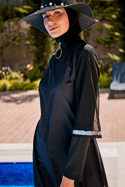 Marina Black Full Covered Hijab Swimsuit M2032