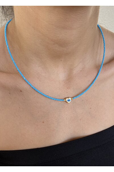takıtarzım قلادة من الخرز على شكل عين قلب للنساء