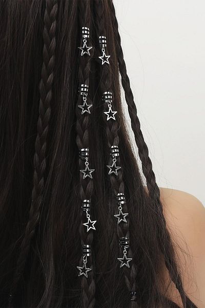 BAHELS Silver Bohema Star Hair Earring Clasp Set 5 Pcs