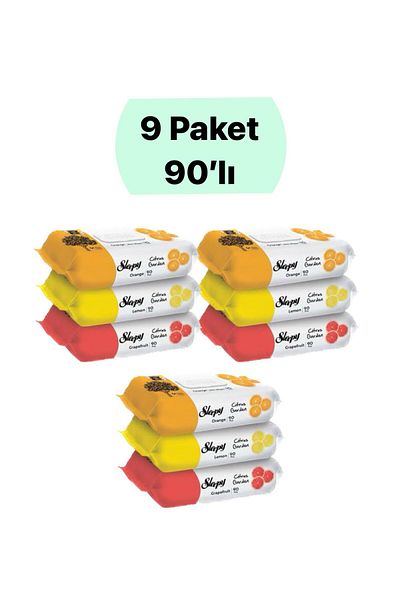 Sleepy Citrus Garden - 3x3=9 Pieces Citrus Scented Wet Wipes (ORANGE, LEMON, GRAPEYFRUIT)