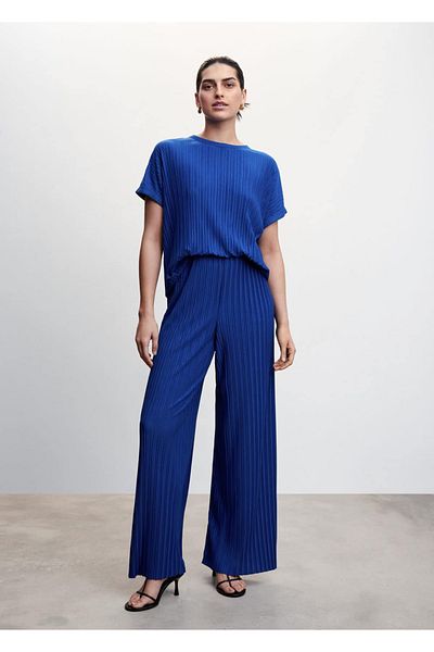 MANGO Woman Tricou plisat cu mânecă scurtă