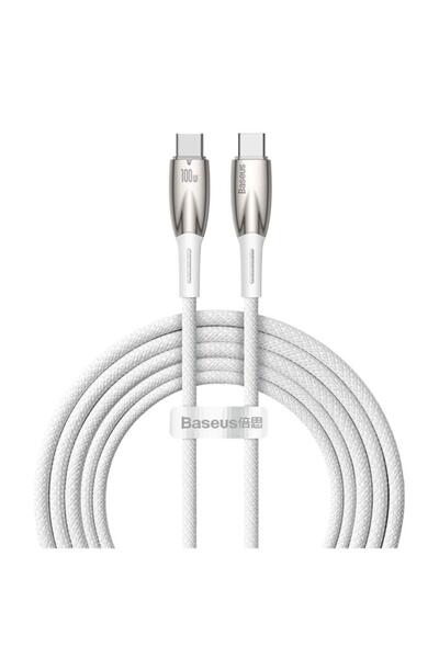 Baseus Glimmer Series 100w 200 Cm Pd Type-c Şarj Kablosu Beyaz