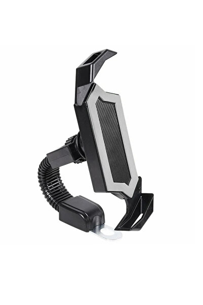 POWERTEC Ayna Bağlantılı Motorsiklet Telefon Tutucu Kilit Özellikli Telefon Tutacağı 4.7-6.8 inç