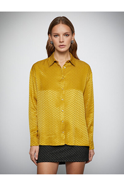 Koton Melis Ağazat X – žakárová košile s dlouhým rukávem