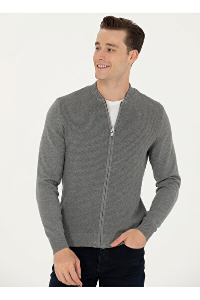 U.S. Polo Assn. U.S. Polo Assn. Gri Melanj Erkek Hırka BOMBER-SK23