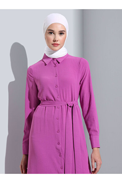 Benin Aerobin Skirt Flounce Hijab Dress - Pink - Benin