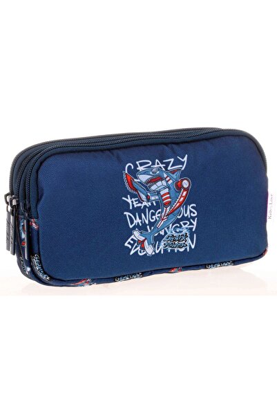 KAUKKO Синьо-червоний механічний акула шкільний рюкзак і пенал для хлопчика