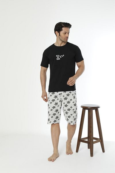 Ayans Pijama Ανδρικό Σετ πιτζάμες από χτενισμένο βαμβάκι (μονό ζέρσεϊ).