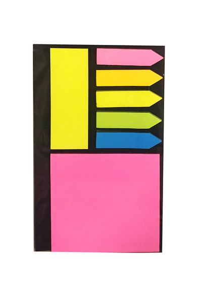 FLY COLOR Post Push Adhesive Note Papers Set Colorful Note Holder