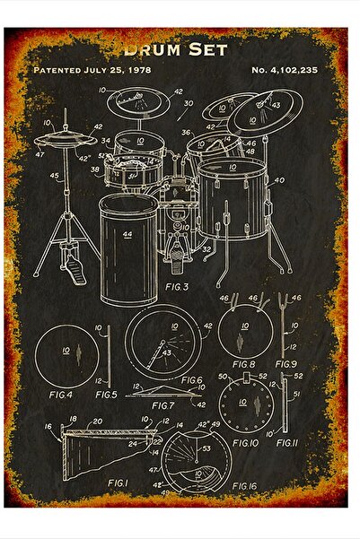 Bedeko Bateri Desenli Ahşap Tablo