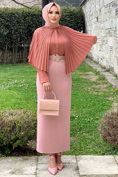 Bym Fashion Μπροστινή μπλούζα με πιέτες Cape Look 5264 Dried Rose