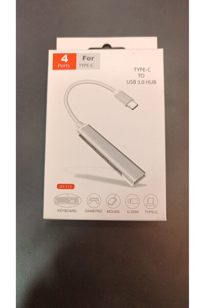 ecocenter Type-c Grişli Usb Çoklayıcı, Type-c - 4 Usb Girişli Usb Çoğaltıcı, Usb Hub Usb 3.0 4-port Hub