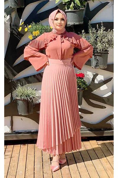 Bym Fashion Μπλούζα λεπτομέρειας μανίκι 5263 αποξηραμένο τριαντάφυλλο