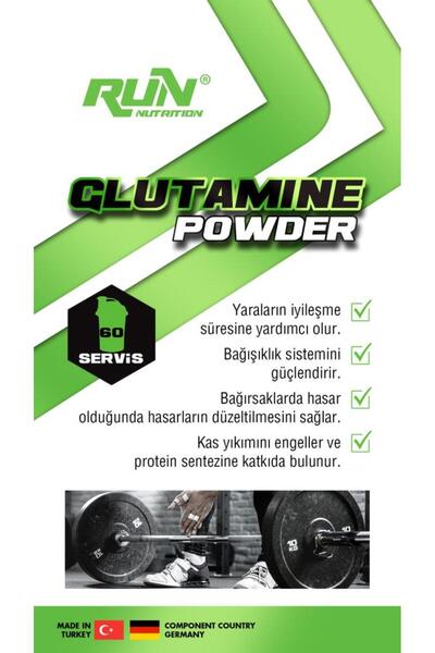 Run Nutrition Glutamine - 300g - 60 Servis - Aromasız