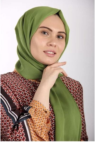 Levidor Women's Oil Green Janjan Chiffon Evening Dress Shawl