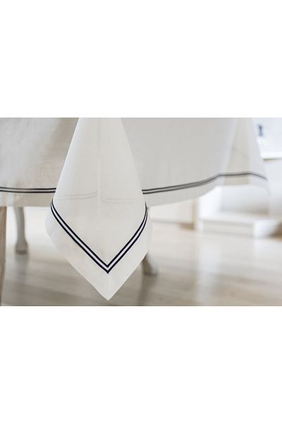 Gül Güler 2 Row Piccolo Tablecloth 180*280 by Navy Blue