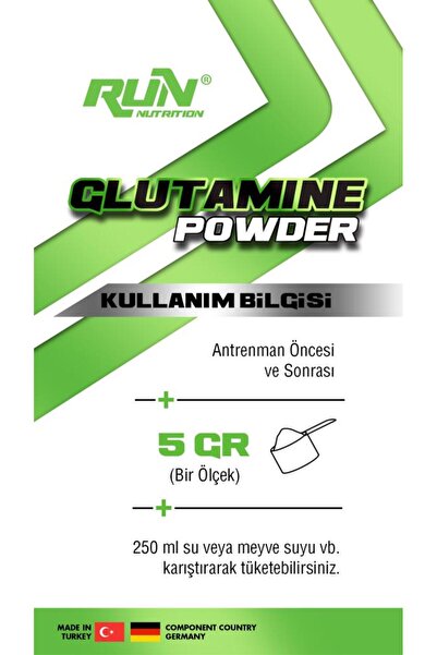 Run Nutrition Glutamine - 300g - 60 Servis - Aromasız