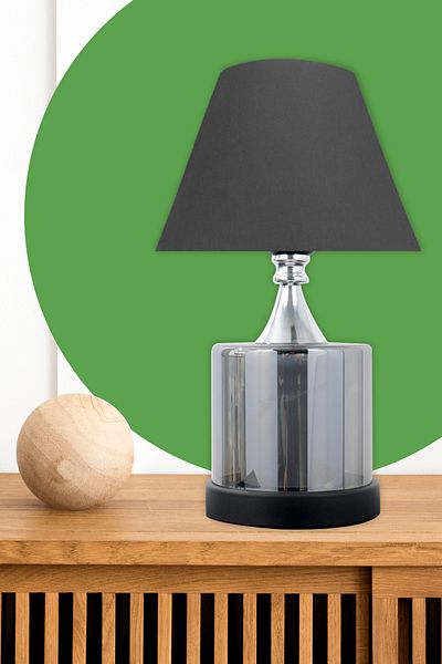 MINIMAL ETICARET VE BILGI TEKNOLOJILERI Lambent Smoked Cone Black Glass Lampshade