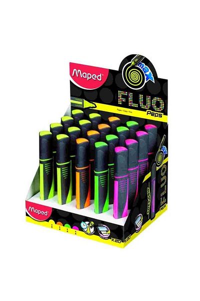 Maped Highlighter Fluo Paps 5 Colors Highlighter Marker Pen (Pack of 24)