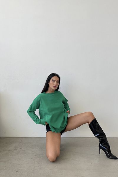 Ortaya Çık Pulover oversize verde din tricotaje cu textura moale