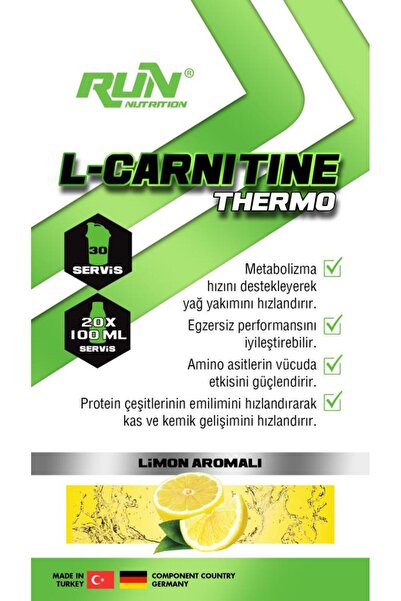 Run Nutrition L-carnitine - 1 Lt - Limon Aromalı - 3000mg - 33 Servis