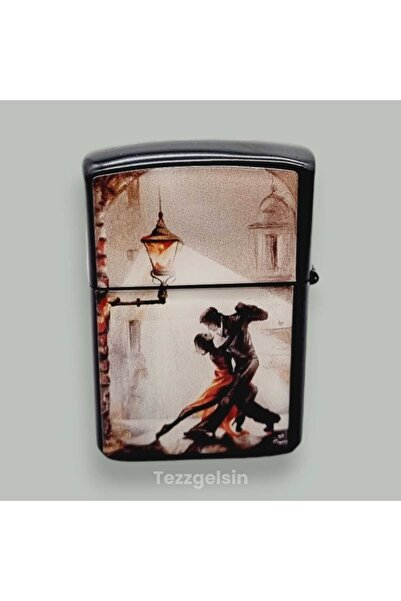 Tezzgelsin Damla Baskı Desenli Benzinli Metal Çakmak