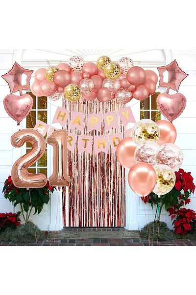 DÜVENCİ TİCARET LUXURY ROSE GOLD 21 YEARS OLD BALLOON SET