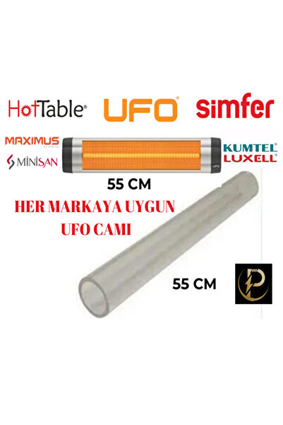 Polat 55 Cm Infrared Ufo Isıtıcı Elektrikli Soba Camı 23 Mm Ecoray Buzlu Cam