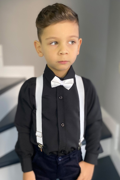 Entel Σετ παπιγιόν με μακρυμάνικο μαύρο πουκάμισο για αγόρι