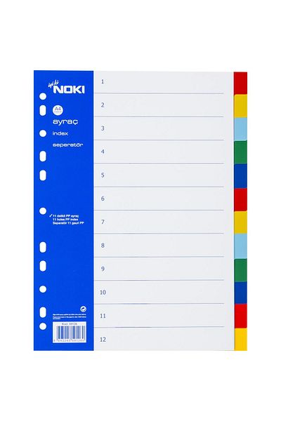 Noki 12 لونًا من البلاستيك مقاس A4