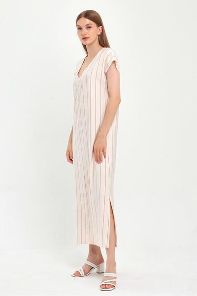 ALEXANDERGARDI SLIT V-NECK DRESS (B23-229)