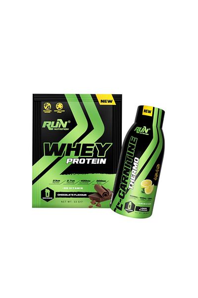 Run Nutrition Whey Protein Strawberry Flavored Sachet - 30 Pieces - 990g - Gifted