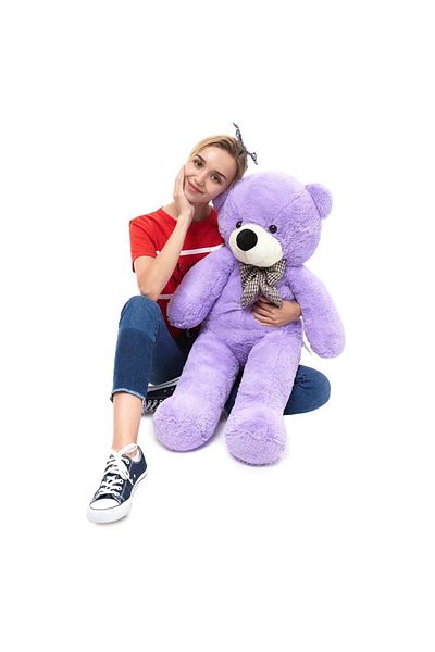 Sole Cute Plush Confused Bear with Bow Tie 80 cm - Special GIFT for Lover