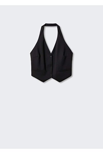 MANGO Woman Düğmeli Halter Yaka Yelek