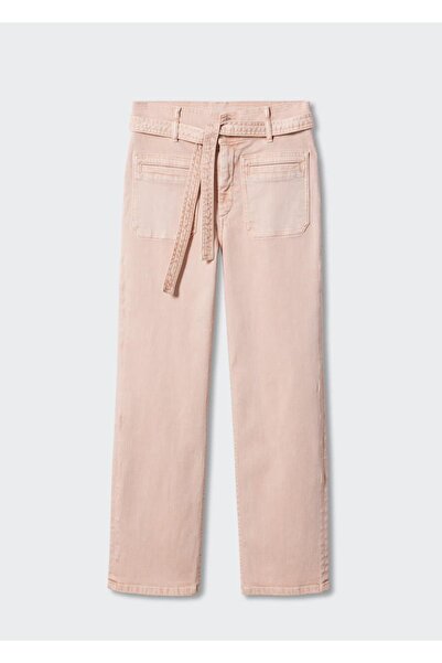 MANGO Woman Bağ Detaylı Bacakları Düz Kesim Jean