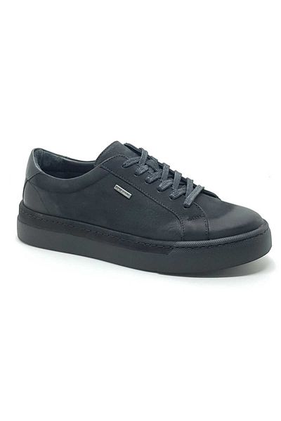 Pierre Cardin Мъжки черни маратонки с висока подметка PIERRE CARDIN от естествена кожа