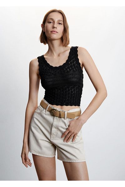 MANGO Woman Hole detailed knitted top