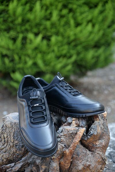 JAMES FRANCO Men's 100% Genuine Leather Black Casual Shoes Offer Elegance and Comfort Together with Their Innovative Style