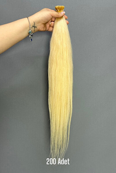 HalitCan HairKing 100% Real Human Hair Platinum 55 cm 50 Pieces (30 Gr) Bead Source Suitable for All Hair Types