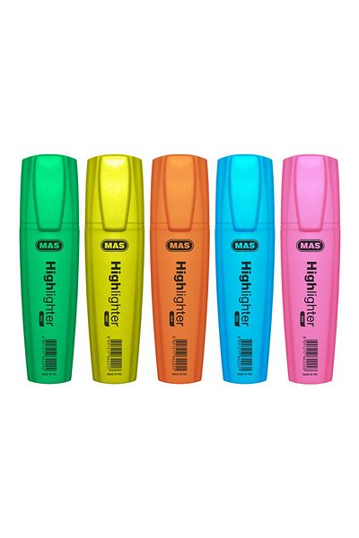 Mas 6423 Neon Highlighter Set - 5 Colors