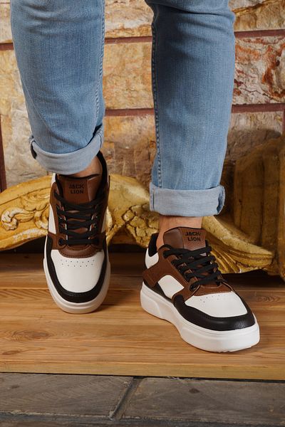 Jack Lion Ανδρικά αθλητικά παπούτσια Alaca Pattern Black Tan White