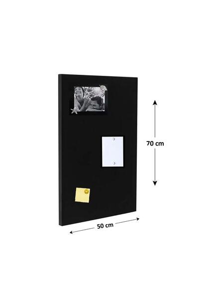 Dünya Magnet Magnet Board, 50x70 cm Decorative Magnetic Board, Black, Metal Board