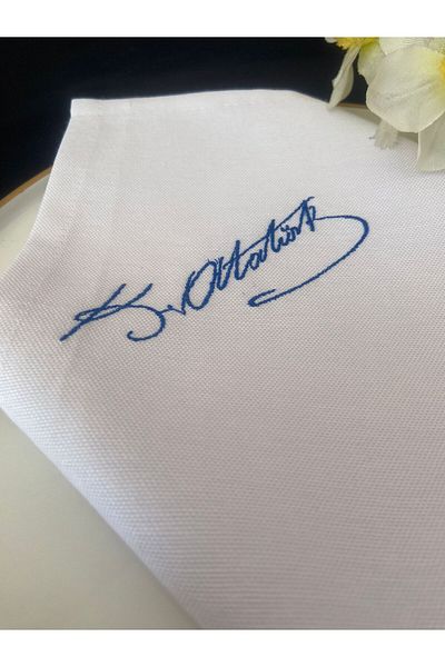 Zeren Home Șervețel de prezentare Ataturk Signature brodat Care Free Service 40x40 - 2 buc.