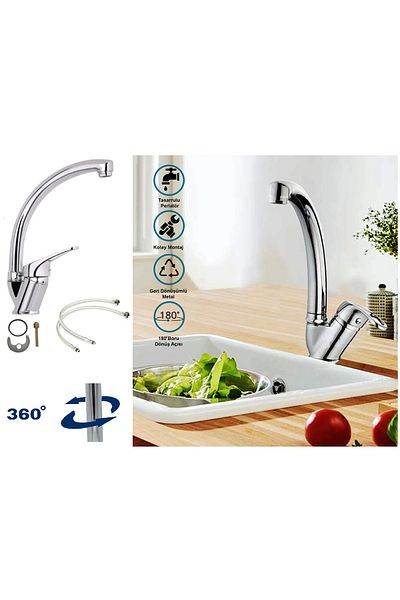Depolife Kitchen sink Sink Bathroom Faucet Set Energy saving faucet fountain 3 Piece brass Set
