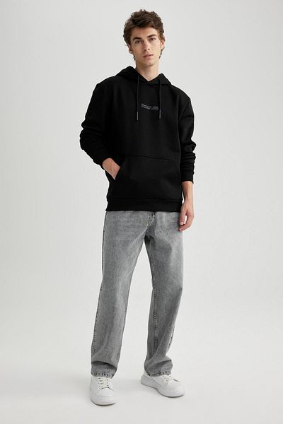 DeFacto Hooded Regular Fit Printed Sweatshirt - Kangaroo Pocket A4783Ax23Au
